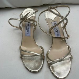 Strappy Vintage Jimmy Choo Gold Heels